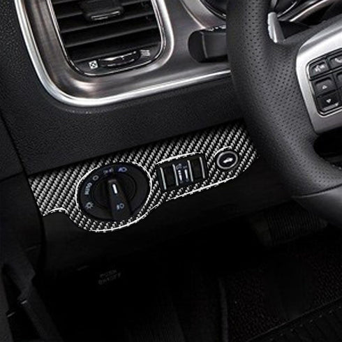 1-PCS Carbon Fiber Cover Panel Headlight Switch Panel Interior Trim Kit for Dodge Charger 2011 2012 2013 2014 Accessories......