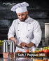 Electric Salt and Pepper Grinder Set, Upgraded 4 Batteries, Automatic Pepper Grinder with LED Light, Adjustable Coarseness One Hand Operation, Sta...