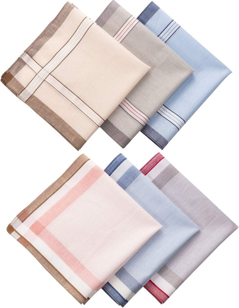 24 Pieces Cotton Men's Handkerchief Plaid Handkerchief for Men Soft Gift Set for Father Husband Boyfriend, One Size...