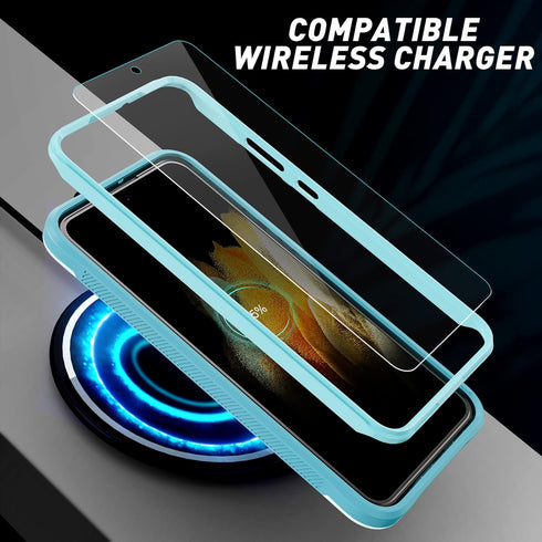 URBANITE for Samsung Galaxy S22 Plus 5G Case, Military Grade Dual Layer Shockproof Protective Cover Case with Screen Protector and Kickstand (Sky ...