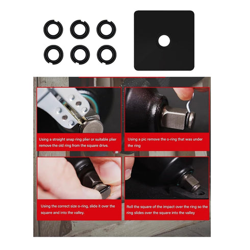 (4+4 Sets) 3/8” and 1/2" Impact Retaining Ring Clip with O-Ring for Milwaukee Electric/Pneumatic Type Impact Wrench, Retainer Ring Anvil Install T...