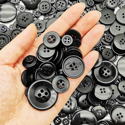 Esoca 650Pcs Black Craft Buttons Mixed Black Buttons for Crafts Art Buttons for Arts, DIY Crafts, Christmas Decoration...