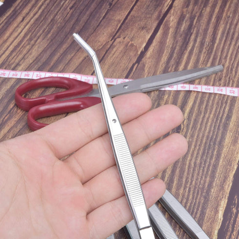 6 Pieces CiviLight Sewing Machine Oil Tweezers College Tweezer Curved Tweezers Precision Stainless Steel 6 Inch Long Serger Tweezers for Craft wit...