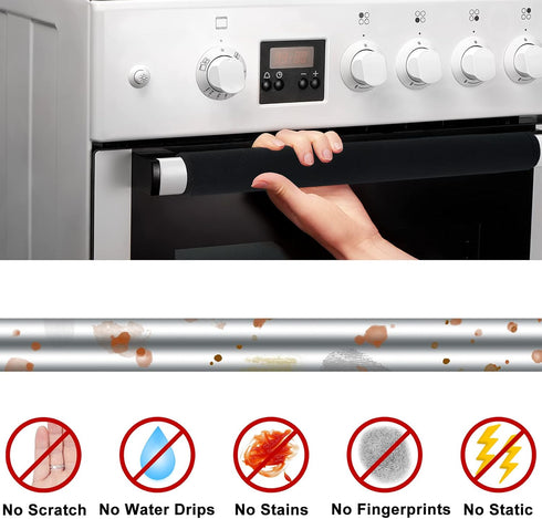 7Pcs Refrigerator Door Handle Cover Washable Kitchen Appliance Decor Handles Fridge Oven Microwave Dishwasher Antiskid Protector, Keep Off Fingerp...