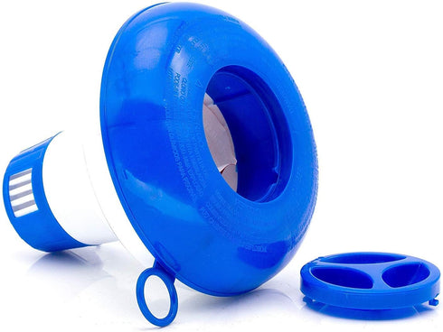WWD POOL Chlorine Dispenser for Pool, Floating Mini Spa Chemical Dispenser Chlorine/Bromine Tablet Floater1 Inch Tablets Holder Idea for Spa Hot T...