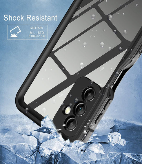 Design for Samsung Galxy A24 Case Waterproof, Dust Proof Full Body Shockproof Case for Galaxy A24 4G Case with Screen Protector (Black)...