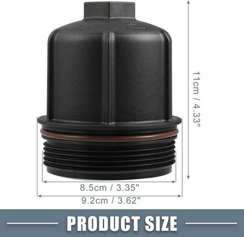 Engine Oil Filter Housing Cover Cap 079115433C for Audi A8 S6 S7 S8 4.0L V8 2013-2018 Plastic Black...