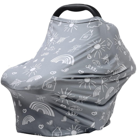 Carseat Canopy Breastfeeding Cover - Multi Use Infant Stroller Cover, Car Seat Covers for Babies, Baby Shower Gifts for Boys and Girls (Creativity...