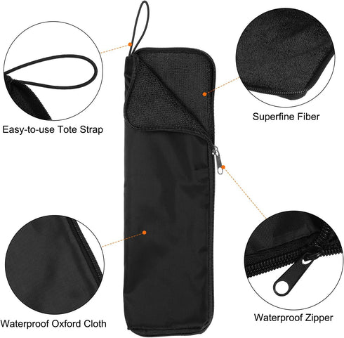 Wet Umbrellas Bag 15"x5" Superfine Fiber Reversible Umbrellas Sleeve Cover Portable Waterproof Case for Storage Carry Travel Home Outdoor, Black.....