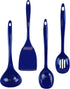 Reston Lloyd 100% Melamine Kitchen Utensil Set, Non Scratching Ladle, Spoon, Slotted Spoon & Spatula, Easy To Hold, Set of 4, Indigo...