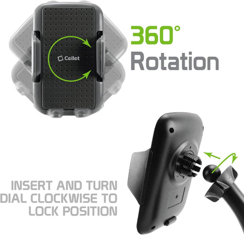 Cellet Cell Phone Holder Adjustable Car Dashboard Smartphone Clip In Mount Compatible for iPhone 13 Pro 12 Pro Max Mini SE Galaxy S21 Ultra 5G S20...