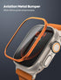 Lamicall for Apple Watch Ultra 2/Ultra Titanium Screen Protector - Aviation Titanium Bumper Frame Case Cover, 2Pack Professional Tempered Glass Fi...