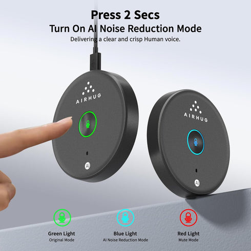 AIRHUG USB Microphone,Desktop Computer Mic, Mute Button with LED Indicator,AI Noise Reduction,Plug & Play Omnidirectional Condenser PC Laptop Mics...