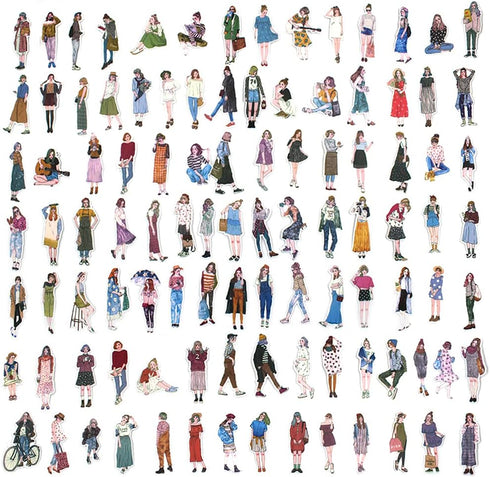 200pcs People Stickers, DaKuan People Stickers for Journaling Scrapbooking Fashion Girl Scrapbook Sticker for Journaling, Bullet Journals Supplies...