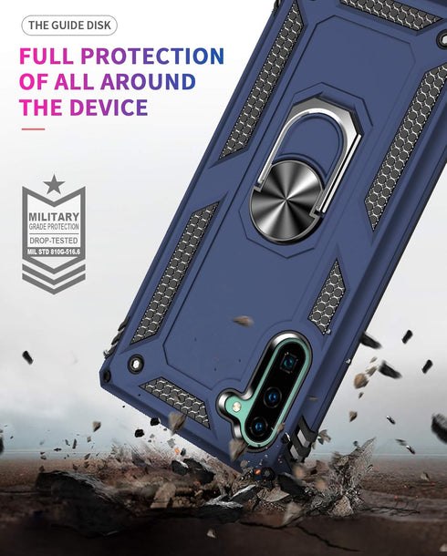 for Samsung Galaxy Note 10 Case, Note10 Case with HD Screen Protectors, Military-Grade Metal Ring Holder Kickstand 15ft Drop Tested Shockproof Cov...