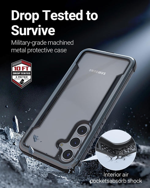 RAPTIC Shield Case Compatible with Samsung Galaxy S24+ Plus–Shockproof Military Grade Protection, Durable Anodized Aluminum Frame, 10ft Drop Teste...