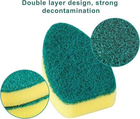 Dish Wand Refills Sponge Heads Individually Wrapped, Duty Heavy Dishwashing Sponge Refill Replacement Head, Scouring Pad Wipes Scrub Brush Pads 15...