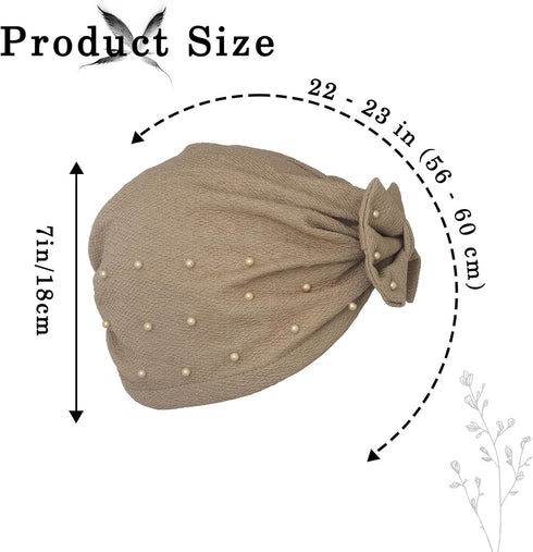 Bohend Stretchy Bowknot Turban Headband Elastic Cap Non Slip Bonnet Beanie Headwrap Hats for Women and Girls...