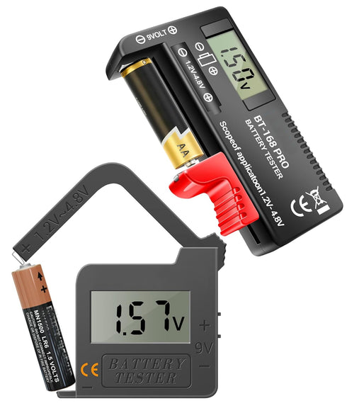 Battery Tester,LCD Display Household Batteries Tester for AAA,aa,c,d,9v,1.5V Button Cell,Lithium Battery Checker...