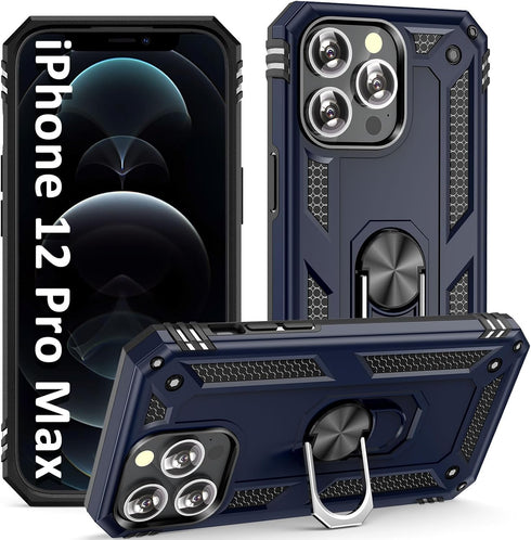 ADDIT Phone Case for iPhone 12 Pro Max Case,with Kickstand Ring,Adjustable Stand,Military Grade,Heavy Duty Protection,Shockproof,Anti-Fingerprint,...