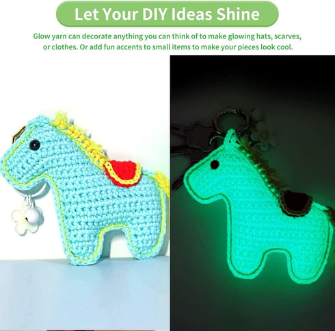 Glow in The Dark Yarn for Crochet, 5 Roll Upgrade Luminous Yarn for Crocheting, 50 Yards DIY Arts Bulk Crafts Sewing Beginner Supplies for Music F...