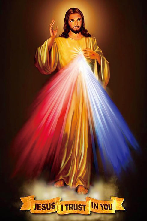 ROSTITCH Divine Mercy Cross Stitch Kits-Stamped Cross Stitch Kits for Adults Landscape Counted DIY Embroidery Needlepoint Kits Home Decor...