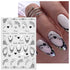 JMEOWIO 10 Sheets Glitter Flower Butterfly Leaves Nail Art Stickers Decals Self-Adhesive Pegatinas Uñas Black White Nail Supplies Nail Art Design ...
