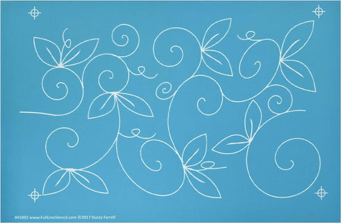 Whimsical Garden - Edge to Edge Stencil, Continuous Line Template for Free Motion Quilting, Domestic Machine Quilting, Hand Quilting, Long-Arm Qui...