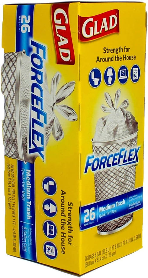 ForceFlex Quick-Tie Medium Trash Bags (Box of 26)...