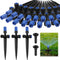 20 Pcs Drip Irrigation Emitters for 1/4 Inch Tubing Adjustable 360 Degree Water Flow Drippers with Stakes for Garden Greenhouse Lawn Watering Syst...