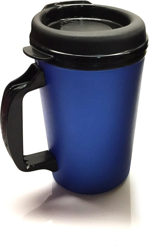 GAMA Electronics 2 ThermoServ Foam Insulated Coffee Mug 20 oz w/Lids (1) Blue & (1) Red...