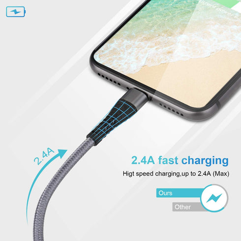 4Pack?Apple MFi Certified ? iPhone Charger Cord, Lightning Cable 6 ft?iPhone Charger 6 ft, iPhone Charger Cable for iPhone 13/12/11/11Pro/11Max/ X...