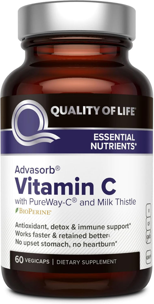 Quality of Life - Advasorb® Vitamin C Supplement - 60 Vegicaps...