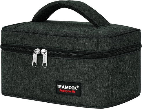 Small Lunch Bag Mini Lunch Box Insulated Portable for Adults Men Women Work with Handle Black...