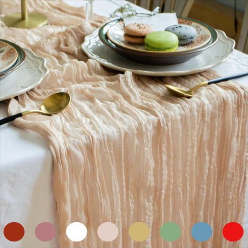Gauze Table Runner Bulk Cheesecloth 141 in Long Natural Table Runner for Wedding Bohemian Boho Wedding Decorations Beige Cheese Cloth Runner Gauze...