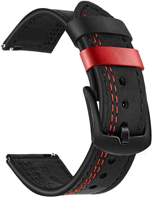 TRUMiRR Band for Galaxy Watch 6 Classic/Watch 5 Pro 45mm / Watch 7 FE 6 5 4 40mm 44mm / Watch4 Classic, 20mm Double Color Genuine Leather Watchban...