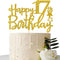 Gold Glitter Happy 17th Birthday Cake Topper - 17 Cake Topper - 17th Birthday Party Supplies - 17th Birthday Party Decorations...