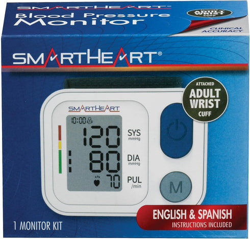 SmartHeart Blood Pressure Monitor | Adult Wrist Cuff | 2-Person Memory | 398 Total Reading Storage | Easy to Use | Automatic Inflation and Deflati...