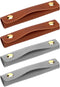 OIIKI 4PCS Handbag Handle Leather Wrap Covers, Purse Wallet Handle Protectors, Craft Strap Making Supplies, Gray and Brown...