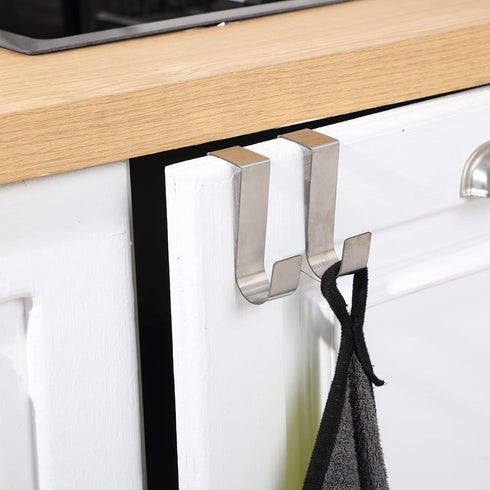Hotop 12 Pcs Over The Cabinet Drawer Door Hooks 1.12 Inch Hooks for Hanger The Cabinet Sturdy Metal Z Shaped Hanger peg for Bathroom Clothes Towel...