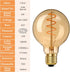 HEWASOL Spiral Dimmable LED Edison Bulbs G80E26 Screw, Non Flicker, 4W Retro Filament LED Vintage Light Bulbs, Soft Warm White 2000K, High CRI95, ...