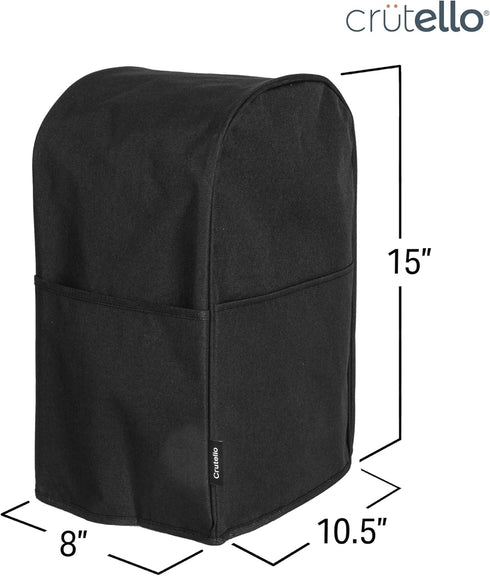 Crutello Food Processor Cover with Storage Pockets for Large Custom 11-14 Cup Processor, Ninja Blender Dust Cover - Black Food Processor Cover, La...