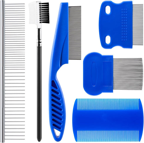 6 Pieces Dog Eye Combs Tear Stain Removal Combs Pets Grooming Combs Kit Flea Comb for Small Dogs Removing Knots Crust Mucus...