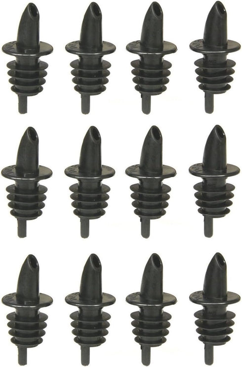 Tablecraft Free Flow Pourers, 2.5 x 1.25 Inch, 12 Count, Black...
