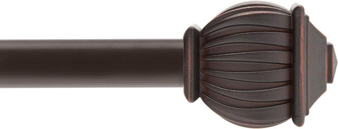 Kenney KN71712 Beckett Soft Square End Standard Decorative Window Curtain Rod, 28-48" Adjustable Length, Weathered Brown Finish, 5/8" Diameter Ste...