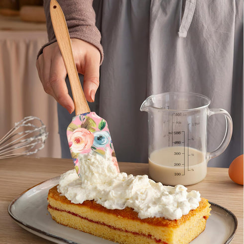 2pcs Cake Cream Spatula Silicone Cake Scrapers Cake Accessories Kitchen Butter Scrapers Baking Spatulas for Kitchen Reusable Butter Scrapers Profe...