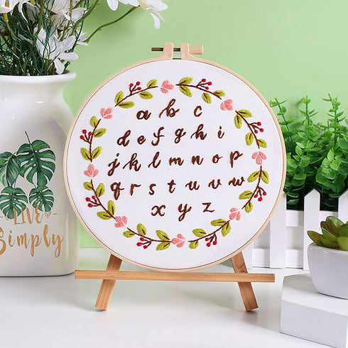 ojindiy Embroidery Kits for Beginners Adults 3 Packs, Learn 26 Alphabet Letters Stitches, Embroidery Kit for Craft Lover and Starter, Cross Stitch...