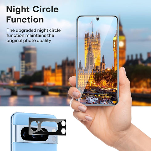 OMOTON 3+3 Pack for Pixel 8 Pro Screen Protector, 3 Pack for Google Pixel 8 Pro Tempered Glass, 3 Pack Camera Lens Protector, Fingerprint Compatib...