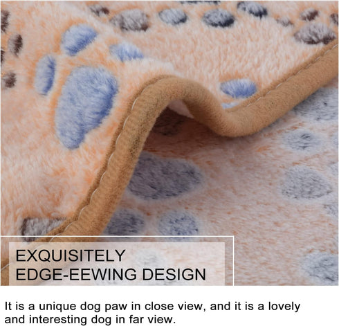 SUNLAND Premium Flannel Pet Blanket Super Soft Warm Sleep Mat Cute Paw Print Pet Blanket for Cats,Puppy,Small Medium Large Dog 30 Inch x 40 Inch...