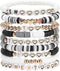 FUNTE 9PCS Black Friendship Bracelets 9pcs Black Gray Friendship Bracelets 2024 Singer New Album Name Inspiration Bracelet For Music Fans And Frie...
